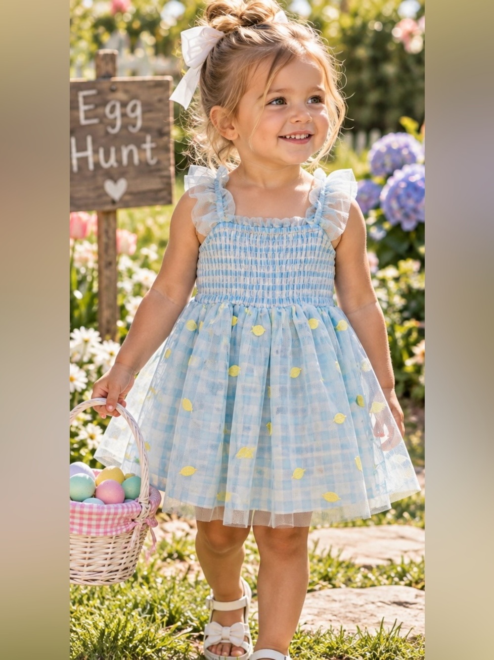🍋Cat & Jack Light Blue Lemon Tulle Dress - 3T - NWT